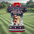 O Come All Ye Golfers Christmas Golf Shirt, Ladies Golf Shirts, Womens Golf Clothing