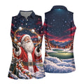 Santa Juggling Golf Balls Christmas Golf Shirt, Womens Golf Tops, Ladies Golf Shirts