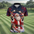 Santa Juggling Golf Balls Christmas Golf Shirt, Mens Golf Polo, Golf Shirts For Men