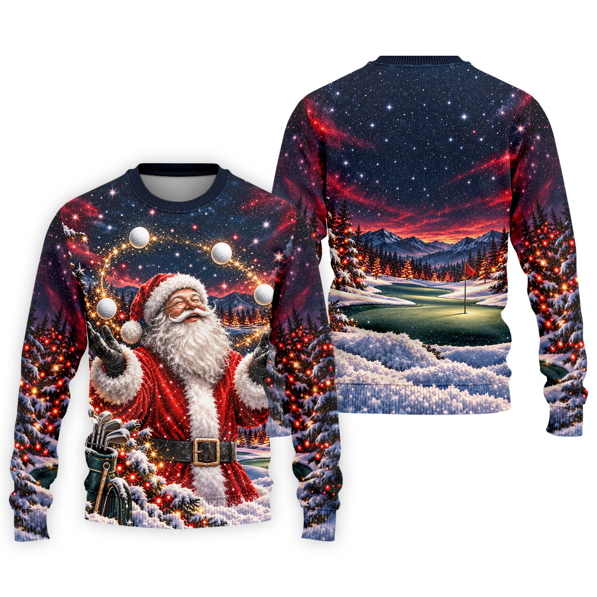 Santa Juggling Golf Balls Christmas Golf Shirt, Mens Golf Polo, Golf Shirts For Men