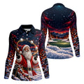 Santa Juggling Golf Balls Christmas Golf Shirt, Womens Golf Tops, Ladies Golf Shirts