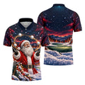 Santa Juggling Golf Balls Christmas Golf Shirt, Mens Golf Polo, Golf Shirts For Men