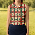 Tree Patchwork Plaid Christmas Golf Shirt, Golf Gifts For Women, Womens Golf Clothing