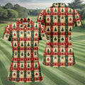 Tree Patchwork Plaid Christmas Golf Shirt, Golf Gifts For Women, Womens Golf Clothing