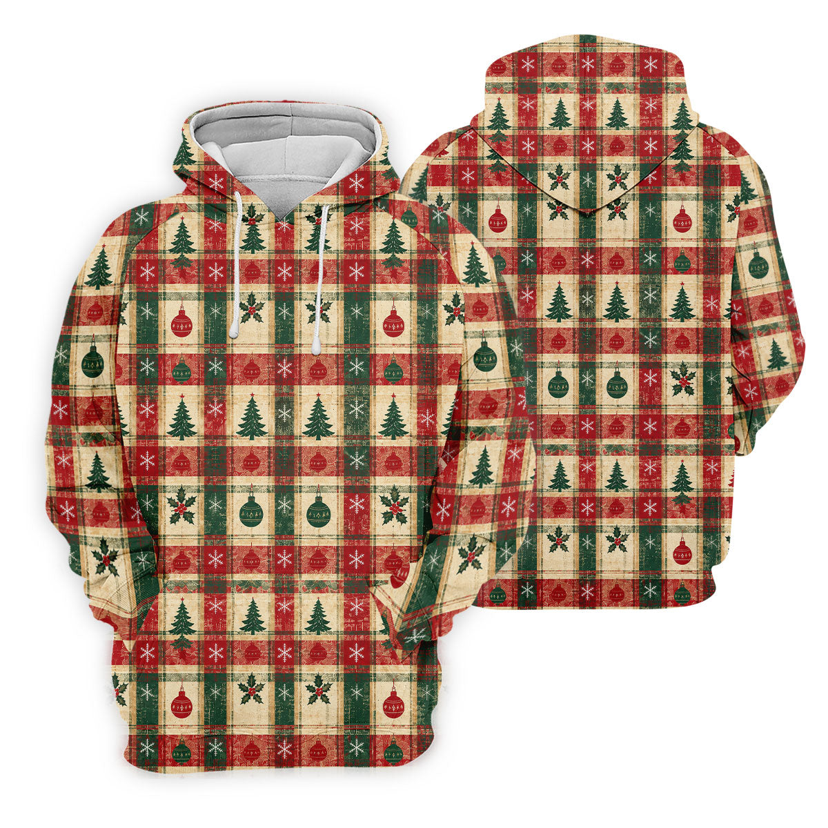 Tree Patchwork Plaid Christmas Golf Shirt, Golf Gifts For Women, Womens Golf Clothing