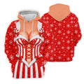 Candy Stripe Corset Christmas Golf Shirt, Womens Golf Shirts, Golf Gifts For Women