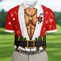 Custom Name Hairy Santa Christmas Golf Shirt, Golf Polo For Men, Mens Golf Apparel