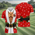 Custom Name Hairy Santa Christmas Golf Shirt, Golf Polo For Men, Mens Golf Apparel