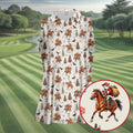 Cowboy Santa Riding Horse Christmas Golf Shirt, Womens Golf Tops, Ladies Golf Shirts