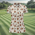 Cowboy Santa Riding Horse Christmas Golf Shirt, Womens Golf Tops, Ladies Golf Shirts