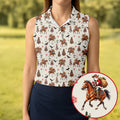 Cowboy Santa Riding Horse Christmas Golf Shirt, Womens Golf Tops, Ladies Golf Shirts