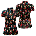 Santa Golf Cart Lights Christmas Golf Shirt, Ladies Golf Apparel, Womens Golf Apparel