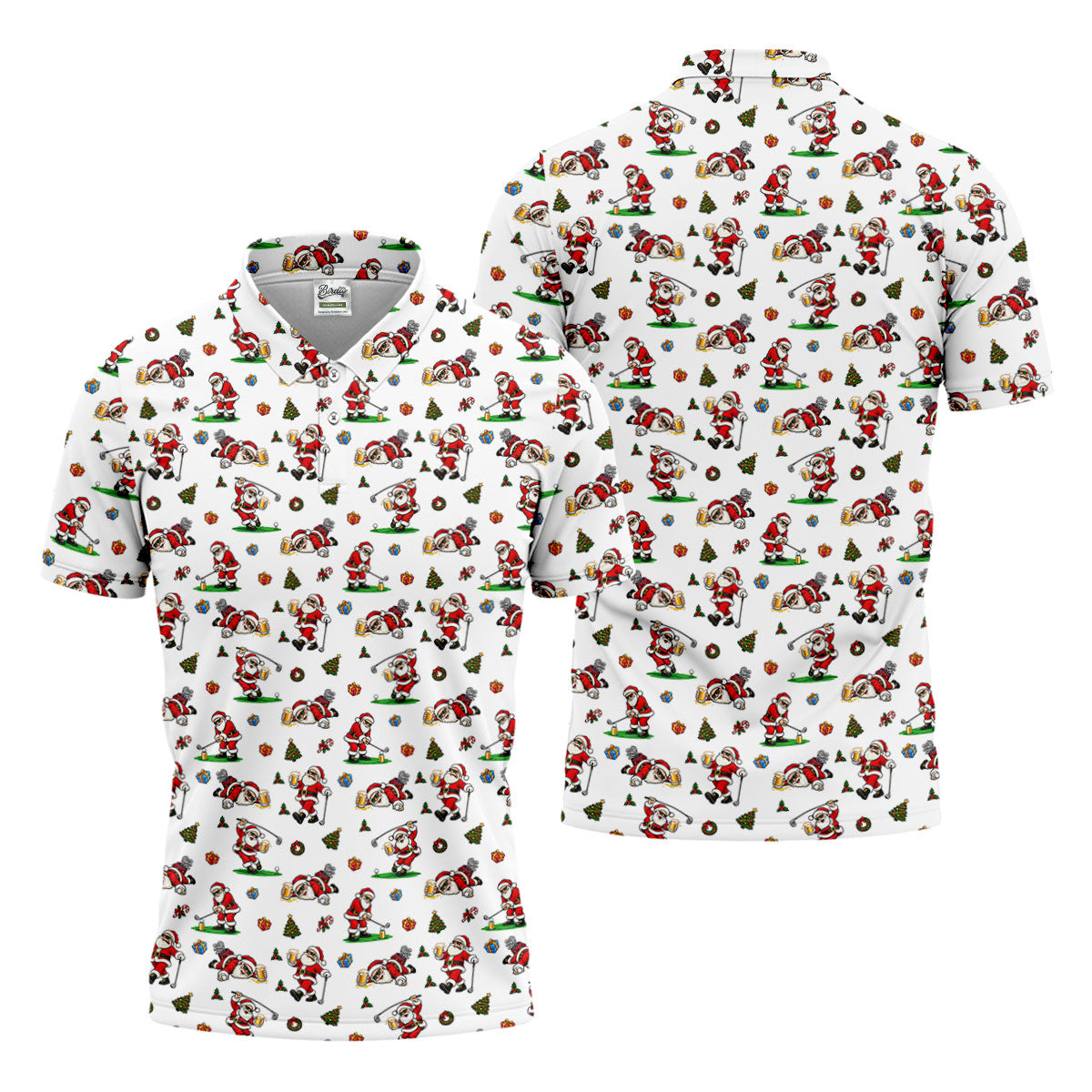 Drunk Santa Beer Golfer Christmas Golf Shirt, Mens Golf Shirts, Golf Shirts For Men