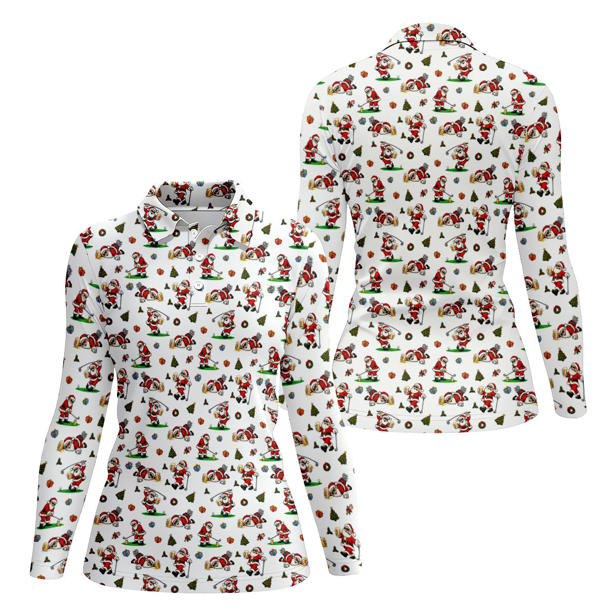 Drunk Santa Beer Golfer Christmas Golf Shirt, Golf Shirts For Women, Womens Golf Tops