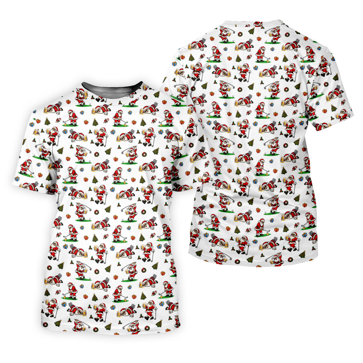 Drunk Santa Beer Golfer Christmas Golf Shirt, Mens Golf Shirts, Golf Shirts For Men