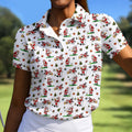 Drunk Santa Beer Golfer Christmas Golf Shirt, Golf Shirts For Women, Womens Golf Tops