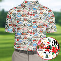 North Pole Village Map Christmas Golf Shirt, Golf Polo For Men, Mens Golf Apparel
