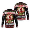 Merry Golfmas Santa Christmas Golf Shirt, Mens Golf Apparel, Mens Holiday Golf Shirts