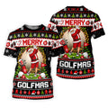 Merry Golfmas Santa Christmas Golf Shirt, Golf Gifts For Women, Golf Shirts For Women