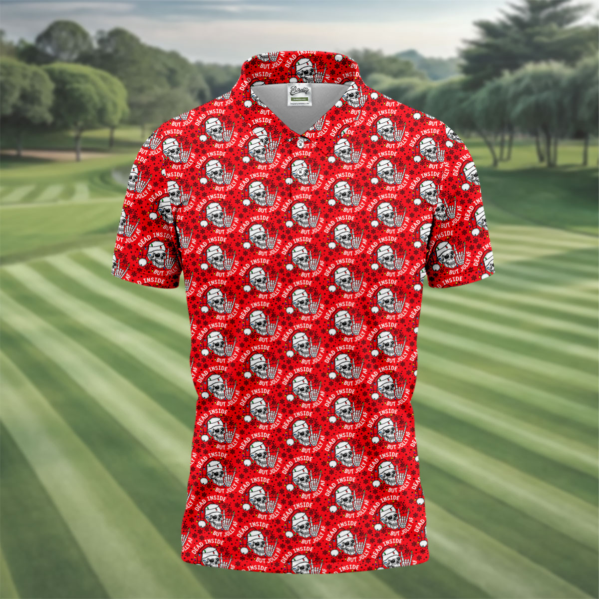 Dead Inside But Jolly AF Christmas Golf Shirt, Golf Shirts For Men, Mens Golf Polo