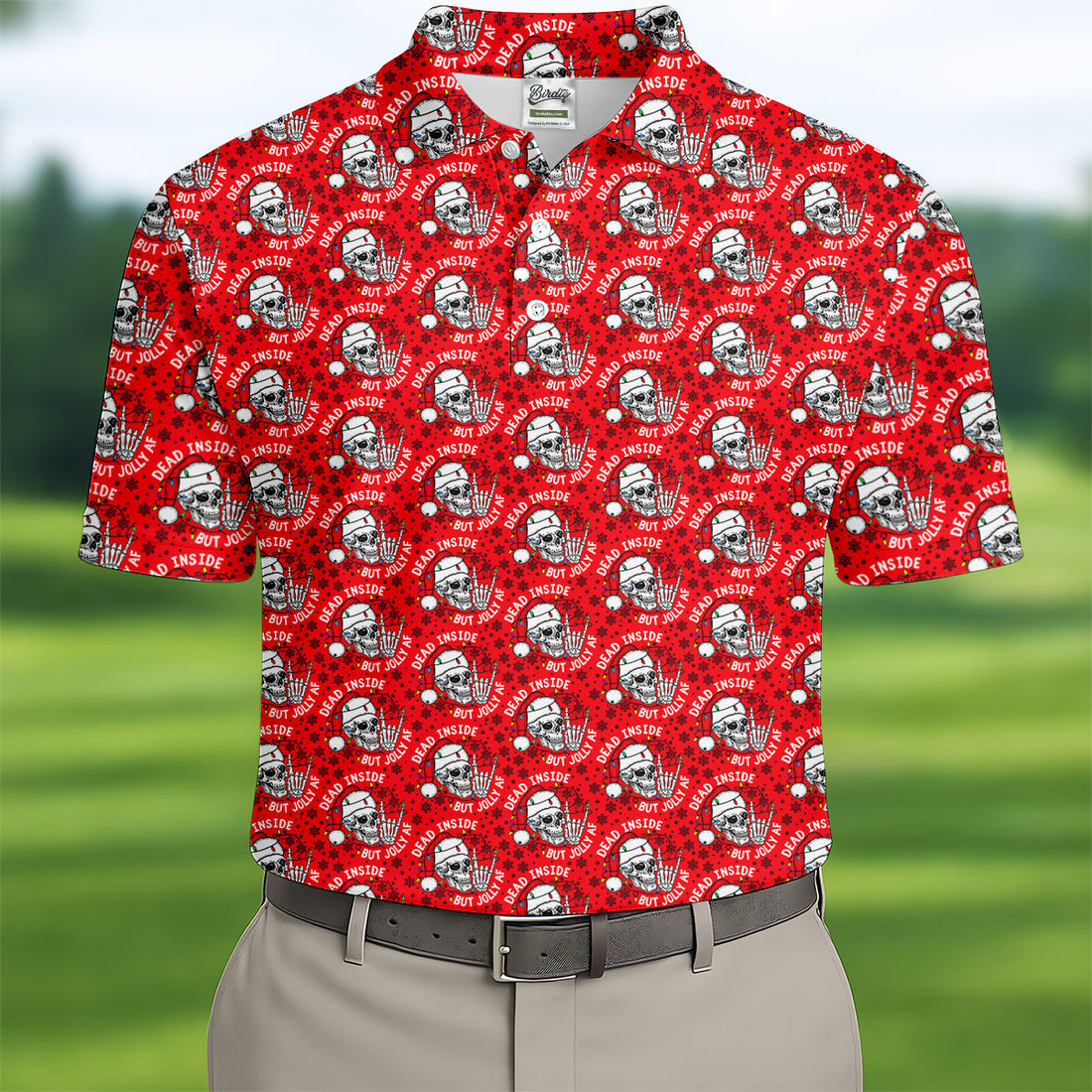 Dead Inside But Jolly AF Christmas Golf Shirt, Golf Shirts For Men, Mens Golf Polo