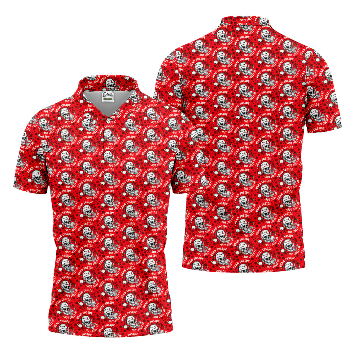 Dead Inside But Jolly AF Christmas Golf Shirt, Golf Shirts For Men, Mens Golf Polo