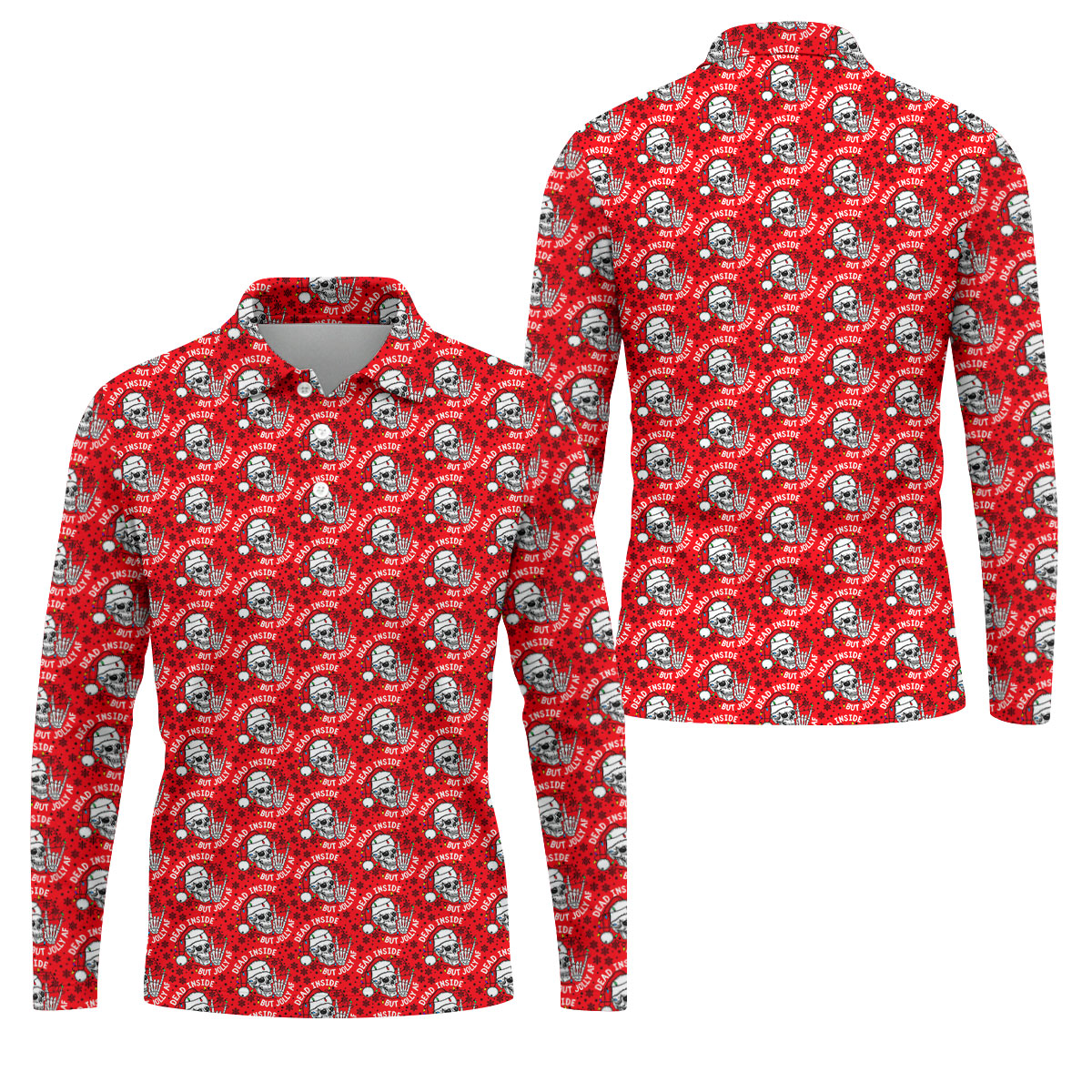 Dead Inside But Jolly AF Christmas Golf Shirt, Golf Shirts For Men, Mens Golf Polo
