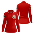 Jolly AF Skull Chest Logo Christmas Golf Shirt, Womens Golf Apparel, Ladies Golf Tops