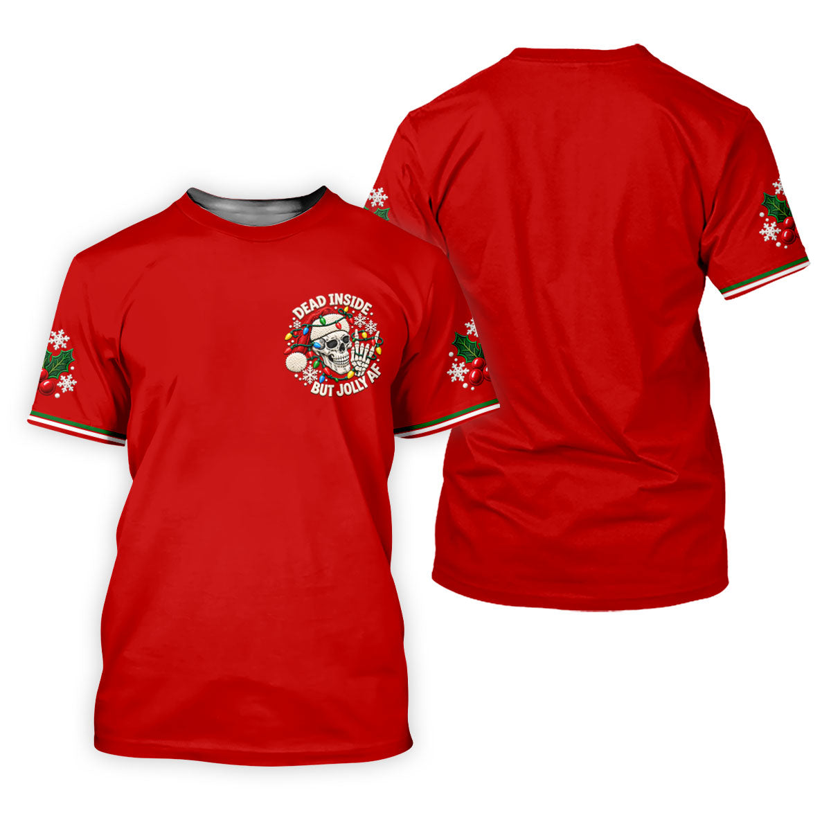 Jolly AF Skull Chest Logo Christmas Golf Shirt, Womens Golf Apparel, Ladies Golf Tops