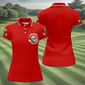 Jolly AF Skull Chest Logo Christmas Golf Shirt, Womens Golf Apparel, Ladies Golf Tops