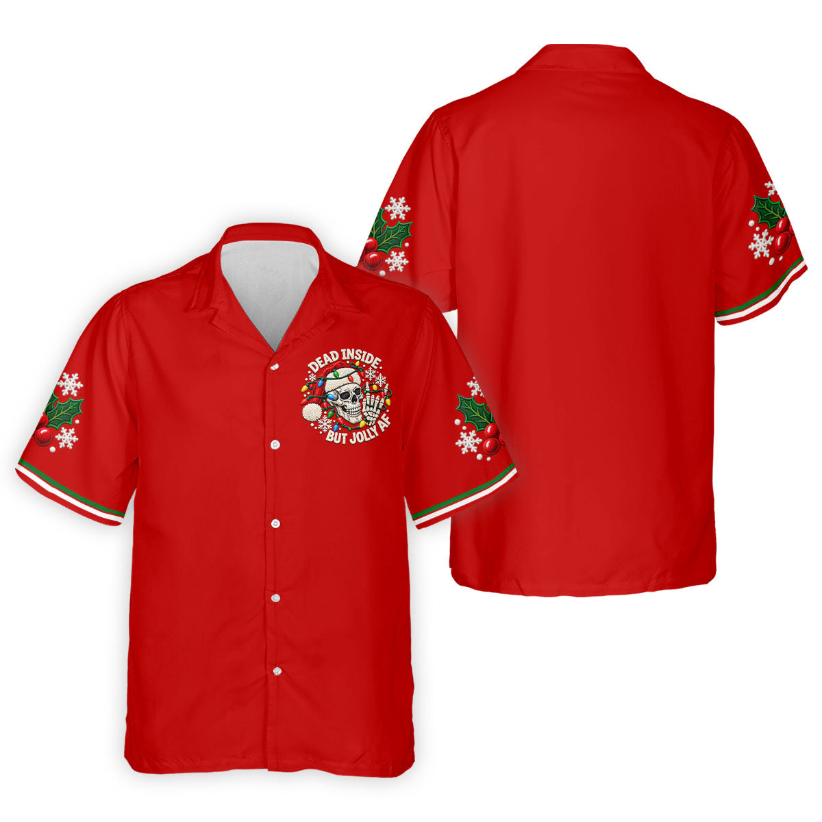 Jolly AF Skull Chest Logo Christmas Golf Shirt, Mens Golf Clothing, Golf Polo For Men