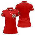 Jolly AF Skull Chest Logo Christmas Golf Shirt, Womens Golf Apparel, Ladies Golf Tops