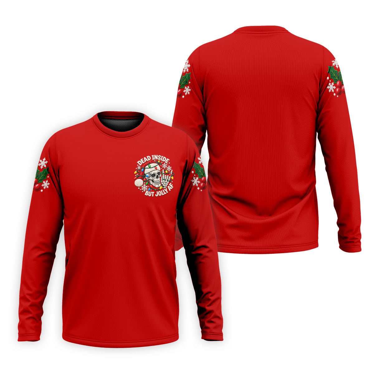 Jolly AF Skull Chest Logo Christmas Golf Shirt, Mens Golf Clothing, Golf Polo For Men