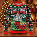 Golf Sucks Drink Beer Ugly Christmas Sweater, Christmas Golf Gift, Funny Xmas Gift
