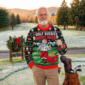 Golf Sucks Drink Beer Ugly Christmas Sweater, Christmas Golf Gift, Funny Xmas Gift