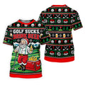 Golf Sucks Drink Beer Christmas Golf Shirt, Funny Mens Golf Shirts, Mens Golf Shirts