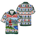 Well Shit Santa Golfer Christmas Golf Shirt, Mens Golf Polo, Funny Mens Golf Shirts