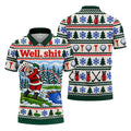 Well Shit Santa Golfer Christmas Golf Shirt, Mens Golf Polo, Funny Mens Golf Shirts