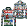 Well Shit Santa Golfer Christmas Golf Shirt, Mens Golf Polo, Funny Mens Golf Shirts