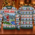 Well Shit Santa Golfer Ugly Christmas Sweater, Ugly Sweater Party, Golf Lover Gifts