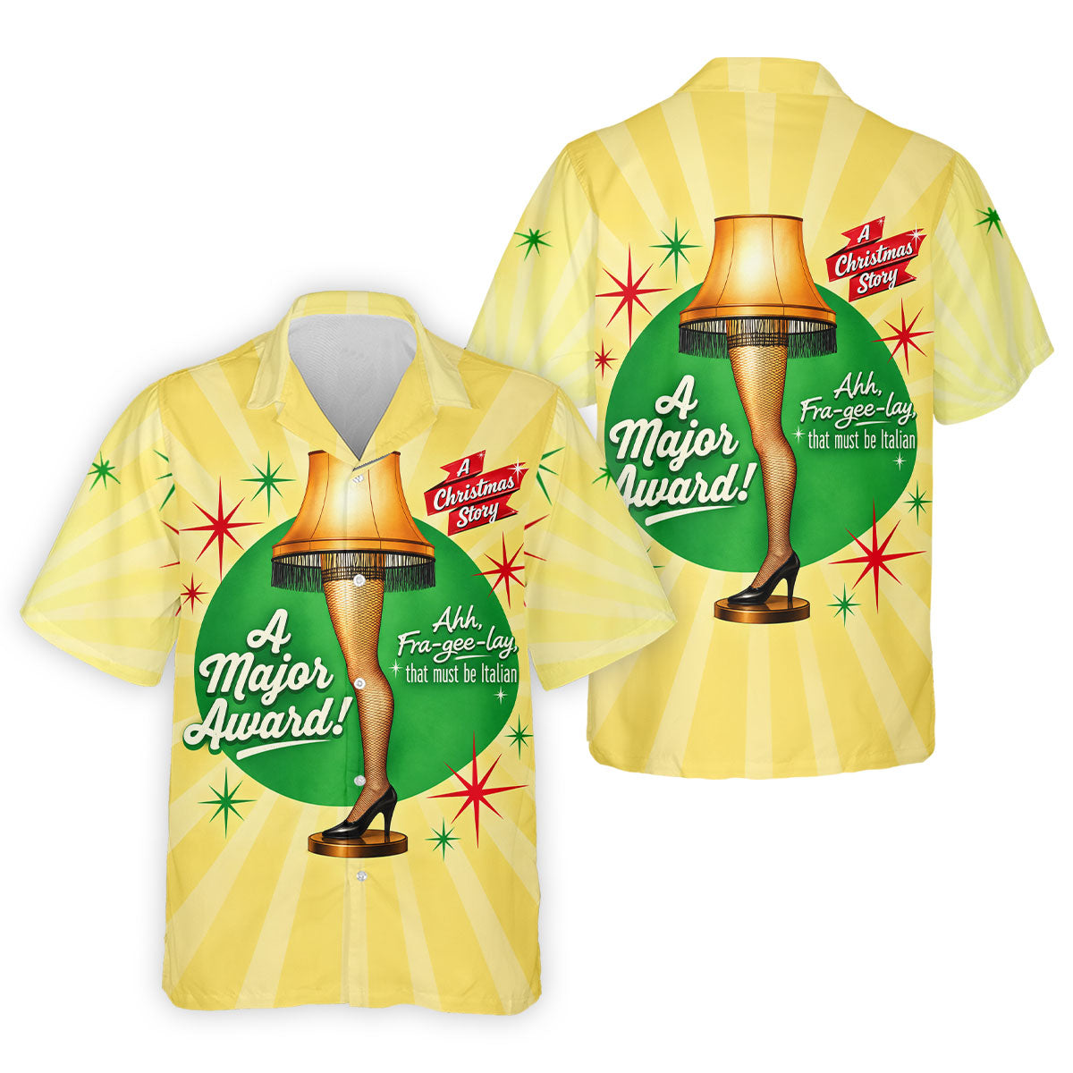 Leg Lamp Major Award Christmas Golf Shirt, Mens Golf Shirts, Funny Mens Golf Shirts - Hawaiian Shirt