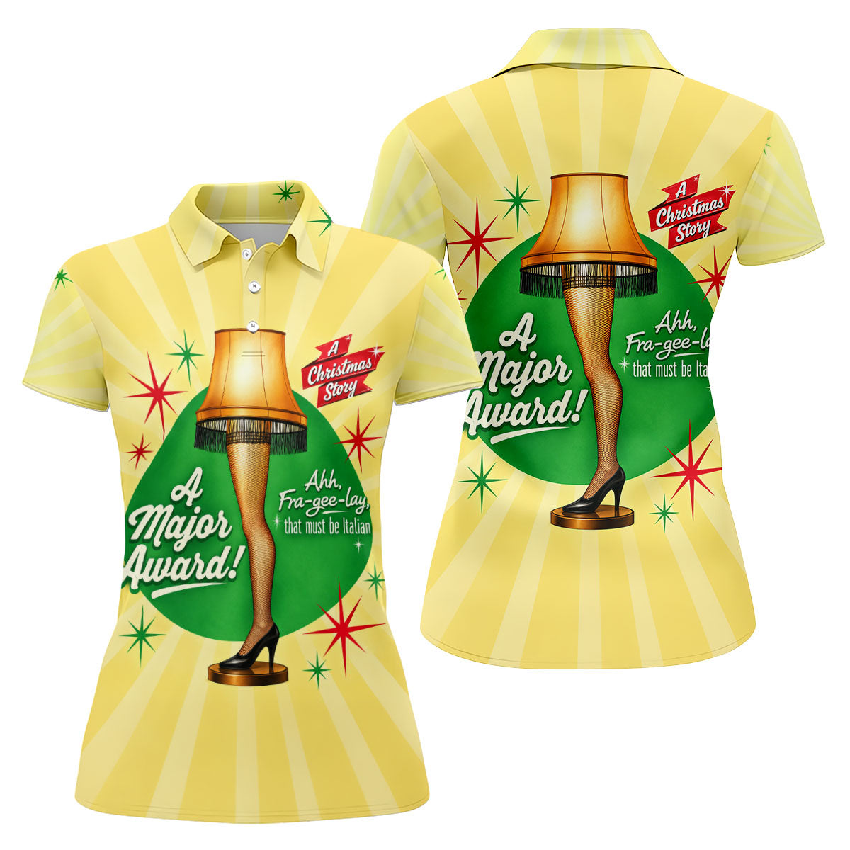 Leg Lamp Major Award Christmas Golf Shirt, Womens Golf Tops, Ladies Golf Apparel - Polo Shirt