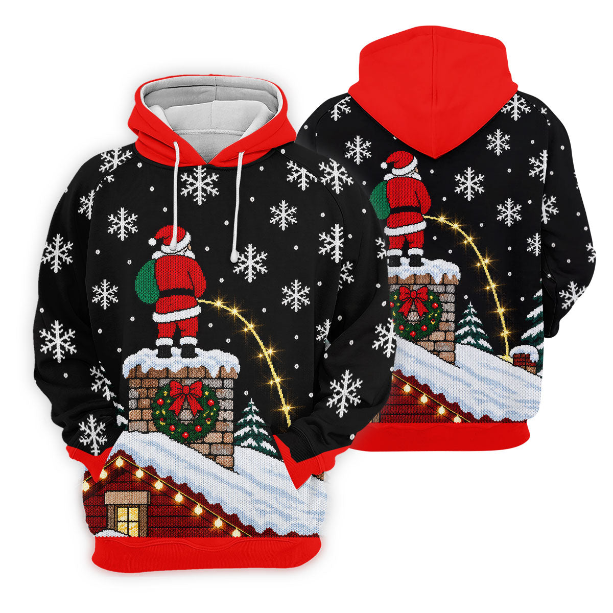 Santa On Chimney Christmas Golf Shirt, Mens Golf Apparel, Funny Mens Golf Shirts - Hoodie