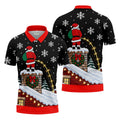 Santa On Chimney Christmas Golf Shirt, Mens Golf Apparel, Funny Mens Golf Shirts - Polo Shirt
