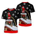 Santa On Chimney Christmas Golf Shirt, Mens Golf Apparel, Funny Mens Golf Shirts - T-Shirt