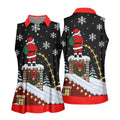 Santa On Chimney Christmas Golf Shirt, Golf Shirts For Women, Womens Golf Clothing - Sleeveless Polo Shirt