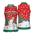 Are You Looking At My Putt Christmas Golf Shirt, Ladies Golf Shirts, Ladies Golf Tops - Sleeveless Polo Shirt