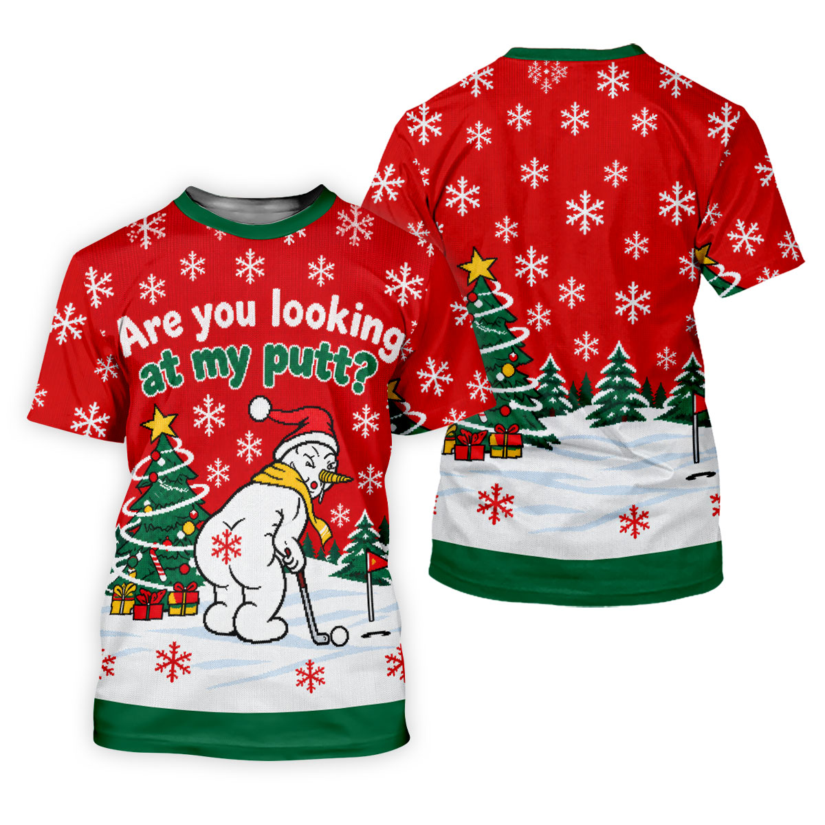 Are You Looking At My Putt Christmas Golf Shirt, Ladies Golf Shirts, Ladies Golf Tops - T-Shirt