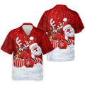 Santa Reindeer Snow Christmas Golf Shirt, Golf Shirts For Men, Golf Gifts For Men - Hawaiian Shirt