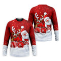 Santa Reindeer Snow Christmas Golf Shirt, Golf Shirts For Men, Golf Gifts For Men - Long Sleeve Shirt